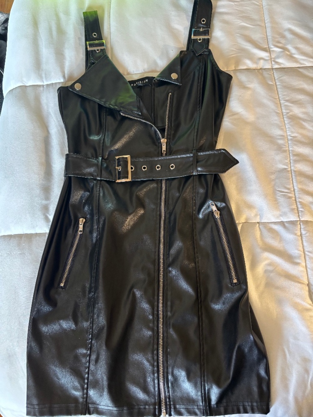 Black Biker Style Dress 🖤🔥